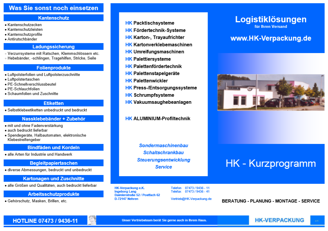 Flyer des HK-Kurzprogramms