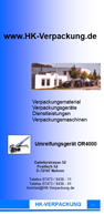 Flyer für Umreifungsgerät OR 4000 von HK-Verpackung