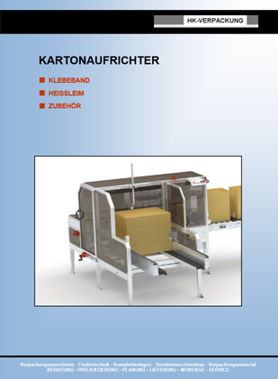 Katalog für Kartonaufrichter von HK-Verpackung