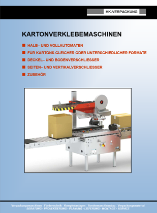 Katalog für Kartonverschließer von HK-Verpackung
