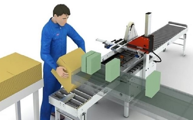 Packtisch Inline System für SOCO SYSTEM Kartonverschließer